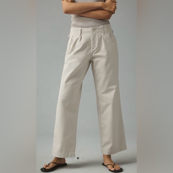 Maeve Pleated Wide-Leg Chino Trousers- NWT & NWOT